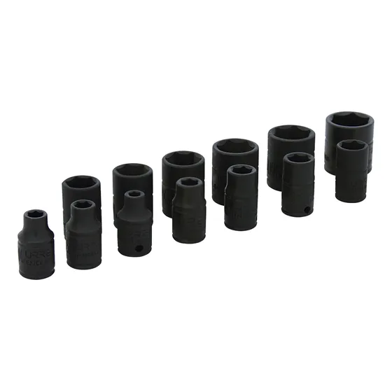 Juego Dados Impacto Cuadro 1/4  6 Puntas Métricos 13 Piezas