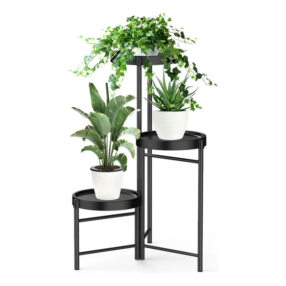 Set Organizador 3 Pedestal Porta Macetero Desmontable Metal