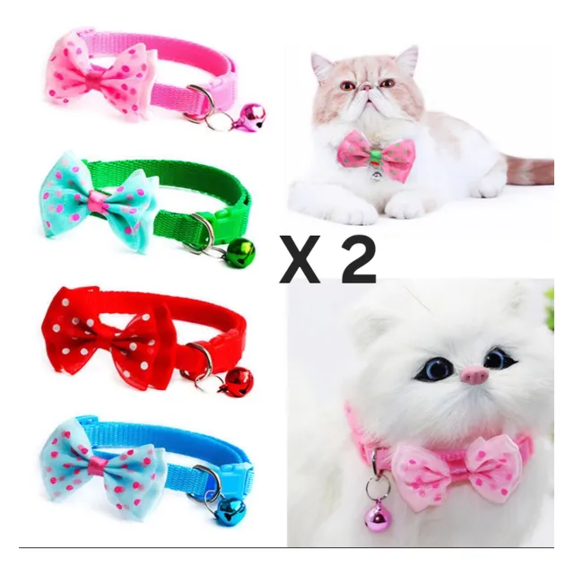 Collares Set 2 Unidades Lazos Para Mascotas Ajustables