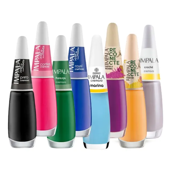 Kit 20 Esmaltes Impala Manicure Profissional Atacado