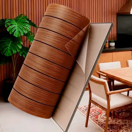 Painel Ripado Flexível Autocolante Parede Decorativo Adesivo Adesivo Freijó Freijó