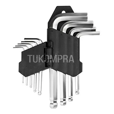 Llaves L Hexa Bola Cortas Security Kit De 9 Pcs 1.5 - 10mm