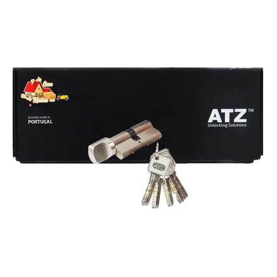 Cilindro De Seguridad Atz Botón Llave-cerradura Embutir 35mm