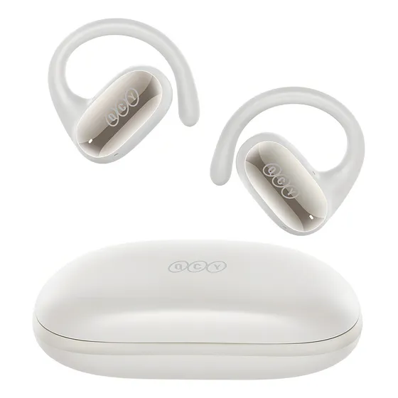 Audifonos Inalámbricos Qcy Crossky Gtr2 Open Ear Deportivos Bluetooth 5.4 Bass Boost 28 Horas De Reproducción Ipx5 Impermeable Conexión Multipunto Blanco