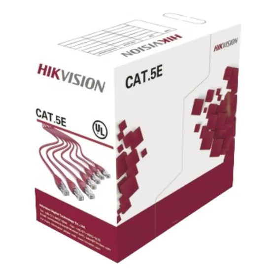 Bobina De Cable Hikvision Utp 100 M Cat 5e Blanco 100% Cobre