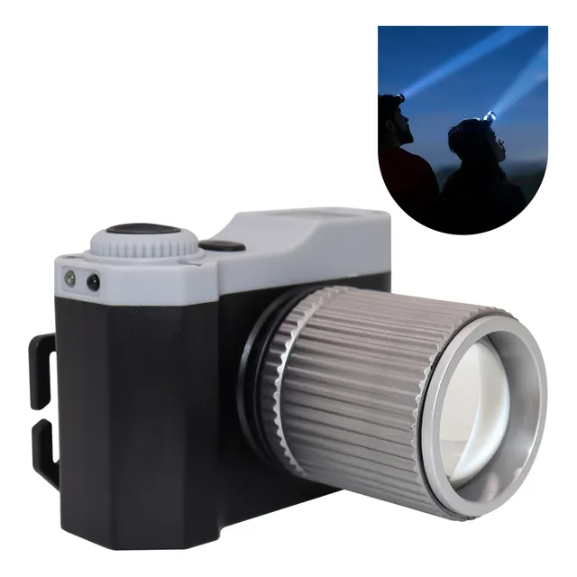 Lanterna De Cabeça Led Recarregável Modelo Câmera Zoom Wh818
