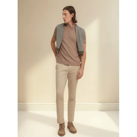 Pantalon Para Hombre Patprimo Color Beige En Algodón #4407