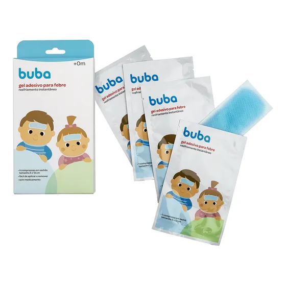Gel Adesivo Para Febre Alívio Vacina Incômodo Compressa Refrescante Buba