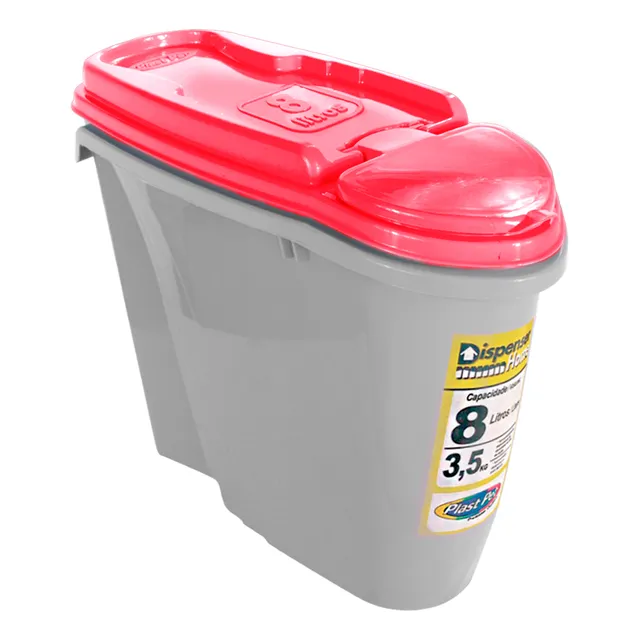 Contenedor Hermético Alimento Tacho Mascotas 8l Plast Pet Color Rojo Contenedor De Alimento