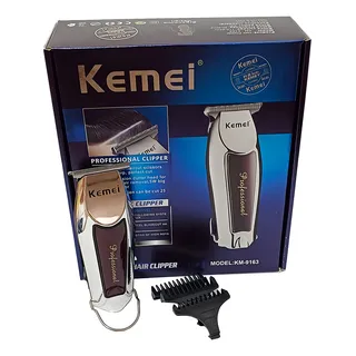 Kemei Km-9163 Aparador De Cabelowireless RecarregĂĄvel Cor Prata Com Marrom 127/220v Kemei Km-9163 Aparador De Cabelowireless RecarregĂĄvel Cor Prata Com Marrom 127/220v