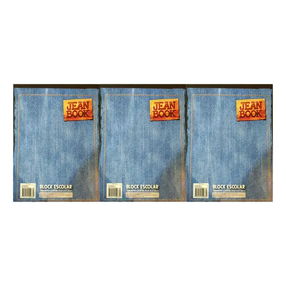 Block Bond Carta Sin Rayas 70h Jean Norma Cant: 3 Blocks Color Blanco