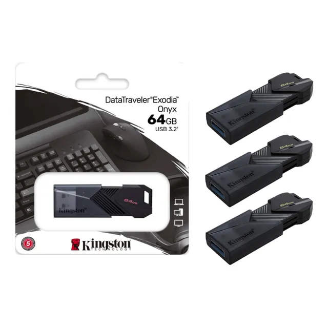 Memoria Usb Kingston 64gb 3.2 Kit De 3 Unidades