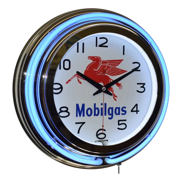 Reloj Publicitario Neon Doble Azul Para Hombre Decoracion