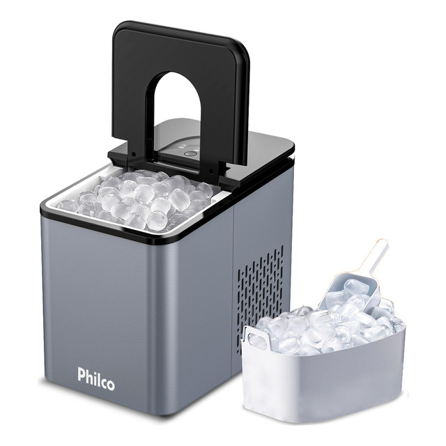 Máquina De Gelo Turbo Ice Philco Pmg12a Cinza E Preto Máquina De Gelo Turbo Ice Philco Pmg12a Cinza E Preto