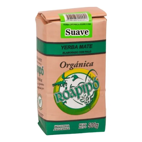 Yerba Mate Organica Certificad Roapipó Suave C/palo 500g Fw