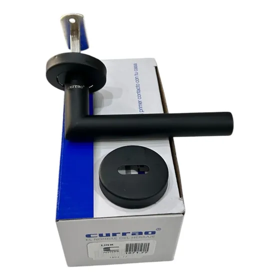Manija Picaporte Currao Link Simple Acero Inox Negro Mate