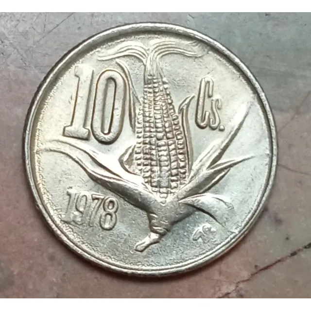 Moneda 10 Centavos Elote 1978 Sin Circular Brillo Original. 