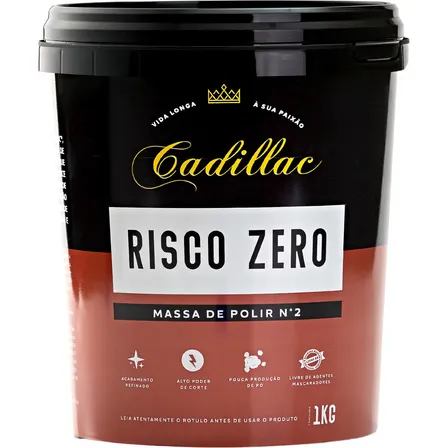 Massa de Polir Cadillac Risco Zero N2 1kg Polimento Auto