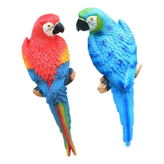 2 Piezas Figuras De Loros Esculturas De Pájaros Decoración 2 Piezas Figuras De Loros Esculturas De Pájaros Decoración