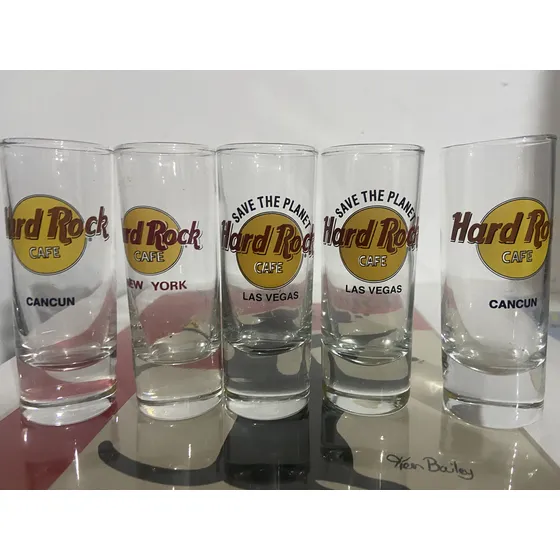Vasos Hard Rock  Vidrio Café 5 Pzas