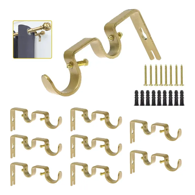 Soporte Cortinero Doble Tubo Para Pared,soporte Cortinas 8pz