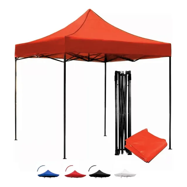 Toldo Carpa 3x3 Plegable Reforzado Retractil Fiesta Negocio Color Rojo