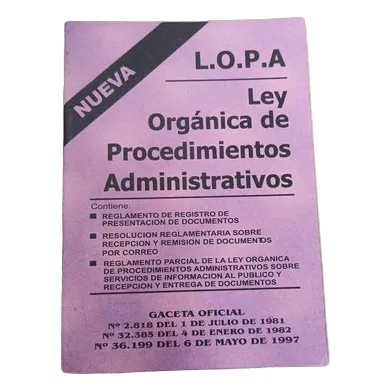 Ley Orgánica De Procedimientos Administrativos Lopa