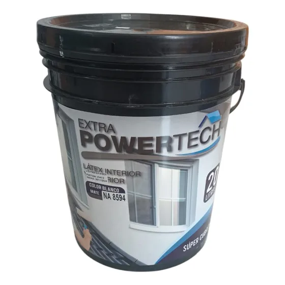 Pintura Látex Interior 20 Litros Power Tech Blanca Acabado Mate Color Blanco