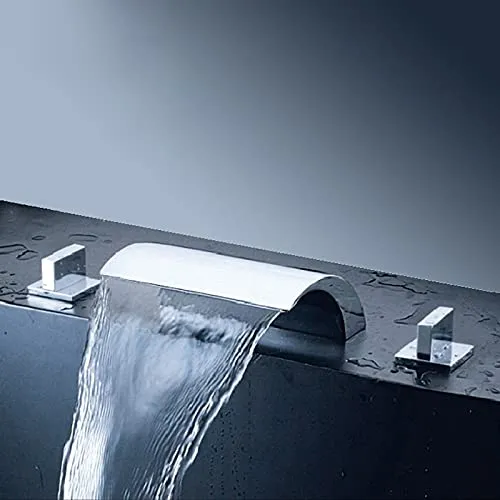 Grifo Lavabo Baño Cascada Agua Fria Caliente Mezclador