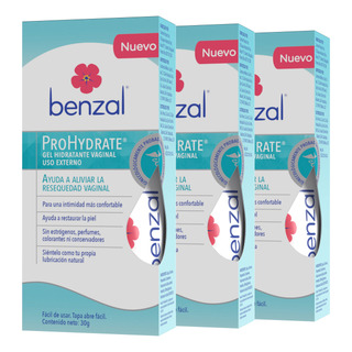 Benzal Gel Hidratante Íntimo Uso Externo Prohydrate 3 Pack Benzal Gel Hidratante Íntimo Uso Externo Prohydrate 3 Pack