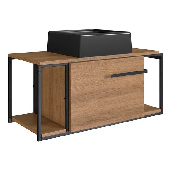 Gabinete Para Banheiro Com Cuba Ametista E 2 Nichos 80 Cm Quantidade De Furos Para Torneira Um Furo