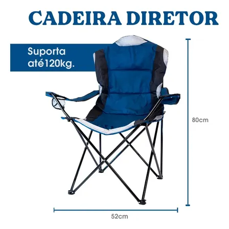 Cadeira Diretor Portable Style Dobrável Portátil