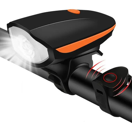 Farol Bike Recarregável Usb Buzina Lanterna Luz Forte Farol Bike Recarregável Usb Buzina Lanterna Luz Forte