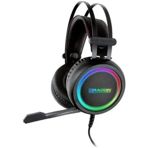 Audífonos Gamer Dragon Xt Micrófono Iluminado Rgb 3.5mm Nuev Color Negro