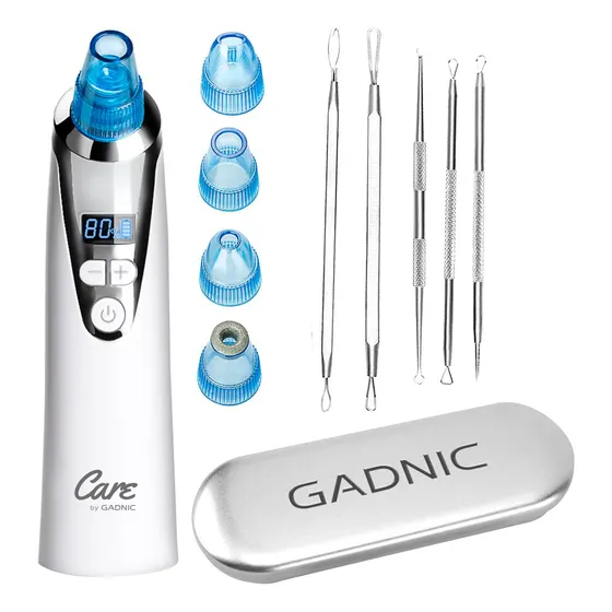 Limpiador Facial Electrico + Kit Extractor De Puntos Negros Color Blanco