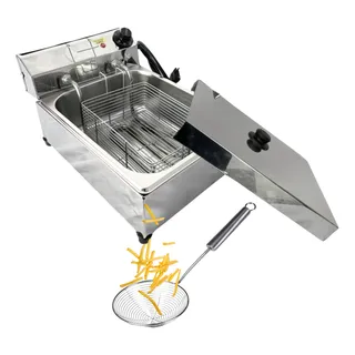 Fritadeira Industrial Elétrica Loja Do Boni Profissional 1 Cuba 5l C/ Tampa 5l Aço Inoxidåvel 127v Fritadeira Industrial Elétrica Loja Do Boni Profissional 1 Cuba 5l C/ Tampa 5l Aço Inoxidåvel 127v