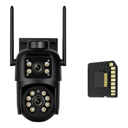 Câmera Segurança Externa Lente Dupla Wifi Ip66 + Sd 16gb Preto/sd-16gb-yoosee