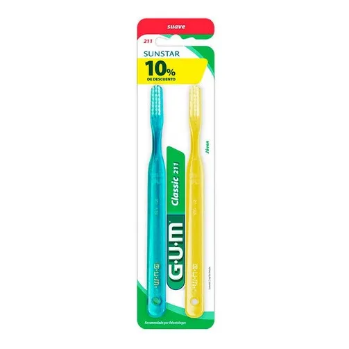 Gum Cepillo Classic Suave 211 X2 Unidades