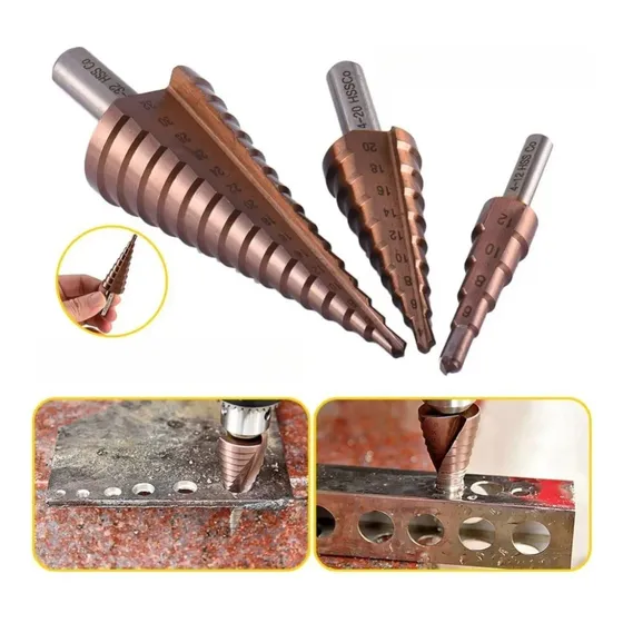 Set De Brocas Escalonadas X3 Und Hss En Cobalto M35.