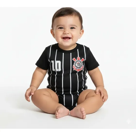 Body Bebê Mesversário Menino Menina Temático Futebol Times