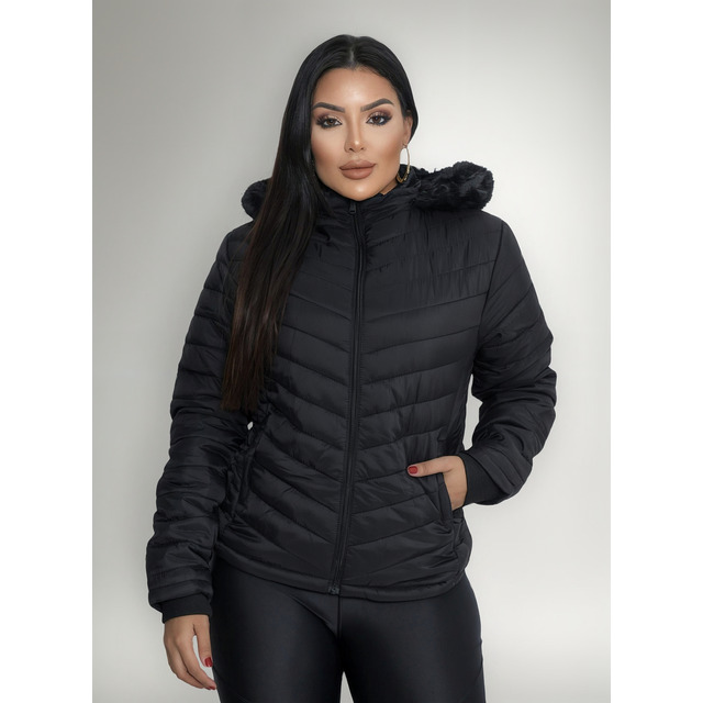 Jaqueta Blusa Feminina Puffer Forrada Impermeável Inverno Jaqueta Blusa Feminina Puffer Forrada Impermeável Inverno