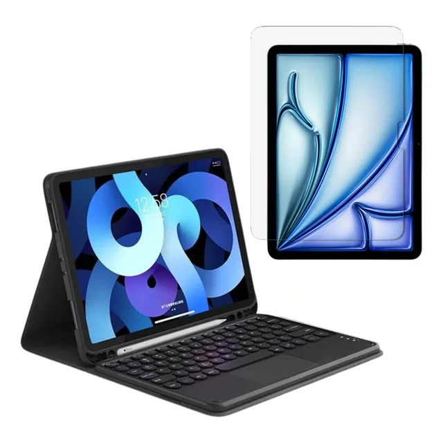 Estuche Smart Case Con Teclado Touchpad + Vidrio Templado