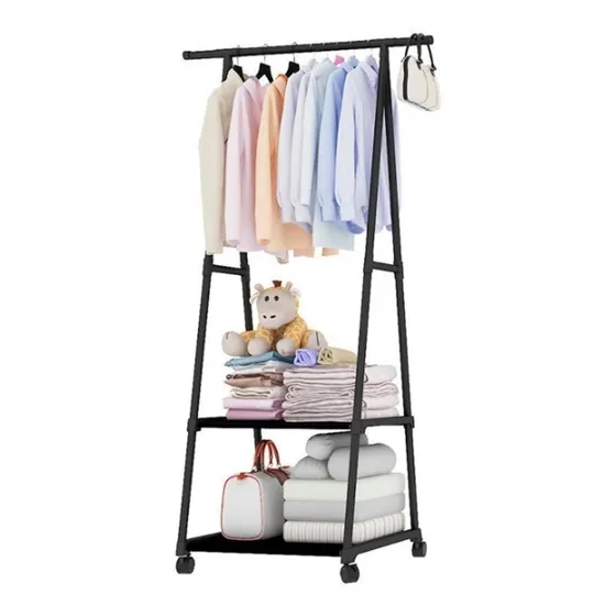Perchero De Piso Con Estante Organizador Ropa Redzone Color Color Negro