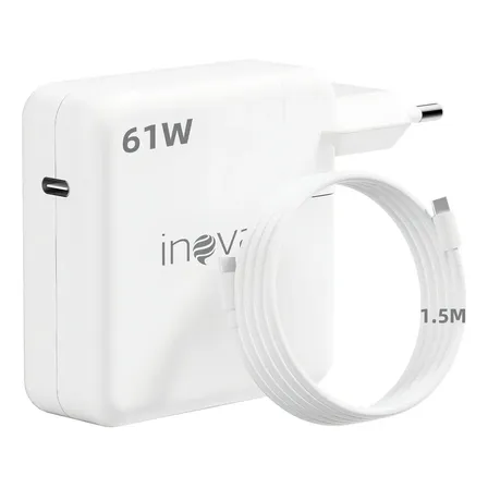 61W Fonte Carregador Portatil Universal Notebook USB-C,Fonte slim notebook USB-C TIPO C, Inova Cases Fonte para Notebook e Macbook 2015-2025