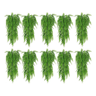 10pzs Helechos Planta Artificial Colgante Boda Fiesta Pared 10pzs Helechos Planta Artificial Colgante Boda Fiesta Pared