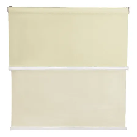 Cortina Roller Blackout 2 Paño 120x240 Doble Con Visillo Beige Sin Cenefa Guiza