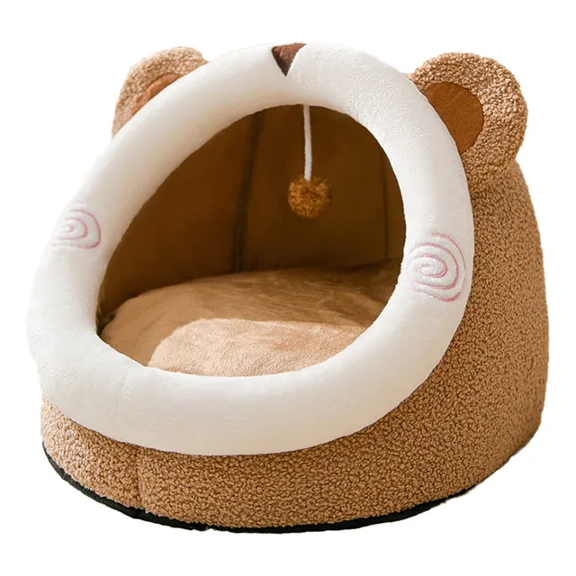 .. Linda Cama Cueva For Mascotas, Suave Cama Iglú For Gatos,