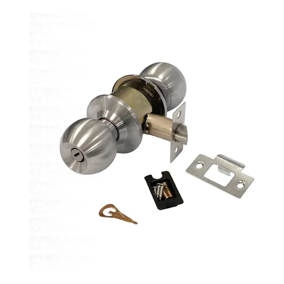 Cerradura Chapa De Perilla De Ranura Y Botón Modelo Munich Color Plata Styrka - Especial Para Baños, Recámaras Y Hogar, No Incluye Llaves, Mecanismo De Ranura-botón