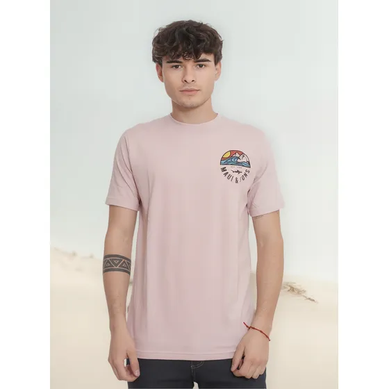 Remera Rosa Estampada Algodon Hombre Exotikeo