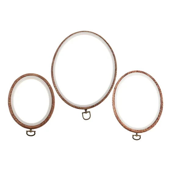 3pcs Plástico Oval Ponto Cruz Aros Bordado Bordado Costura